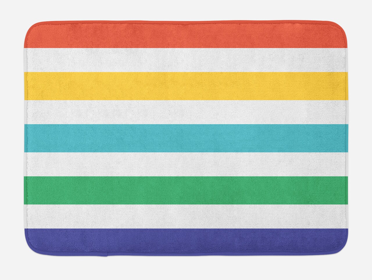 Ambesonne Striped Bath Mat, Rainbow Colored and White Fun Horizontal Lines  Kids Room Red Yellow Blue Green Art, Plush Bathroom Decor Mat with Non Slip  Backing, 29.5 X 17.5, Rainbow Colors